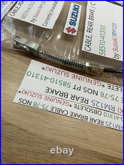 Suzuki Rm125 Rear Brake Cable 75-78 Nos Pt 58510-41310 Obsolete Genuine Suzuki