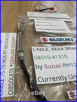 Suzuki Rm125 Rear Brake Cable 75-78 Nos Pt 58510-41310 Obsolete Genuine Suzuki