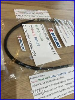 Suzuki Rm125 Rear Brake Cable 75-78 Nos Pt 58510-41310 Obsolete Genuine Suzuki