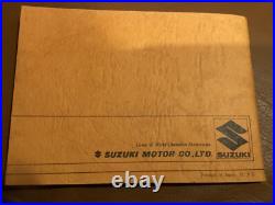 Suzuki Rv125 K 1972 Nos Genuine Owners Manual Motorcycle Article