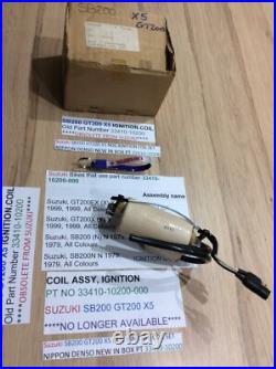 Suzuki SB200 GT200 X5 NOS IGNITION COIL SET NIPPON DENSO BOX PT 33410-10200 NEW Suzuki SB200 GT200 X5 NOS IGNITION COIL SET NIPPON DENSO BOX PT 33410-10200 NEW