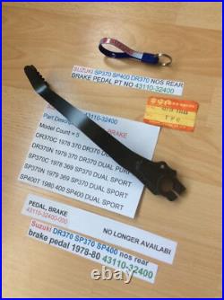 Suzuki Sp370 Sp400 Dr370 Nos Rear Brake Pedal Pt No 43110-32400 With Parts Tag