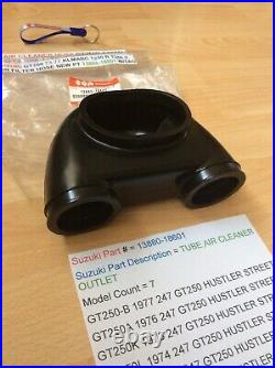 Suzuki T250 All Gt250 All Nos Tube Air Cleaner Outlet Pt 13880-18601 New In Bag