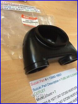 Suzuki T250 All Gt250 All Nos Tube Air Cleaner Outlet Pt 13880-18601 New In Bag