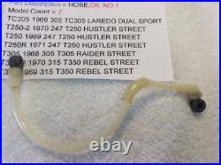 Suzuki T250 Tc305 T305 T350 N. O. S Oil Hose No 1 New Pt No 16810-18030