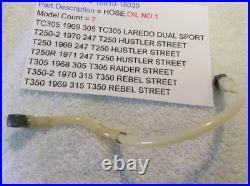 Suzuki T250 Tc305 T305 T350 N. O. S Oil Hose No 1 New Pt No 16810-18030