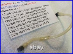 Suzuki T250 Tc305 T305 T350 N. O. S Oil Hose No 1 New Pt No 16810-18030