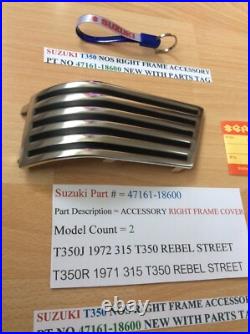 Suzuki T350 Nos Right Frame Accessory Pt No 47161-18600 With Parts Tag