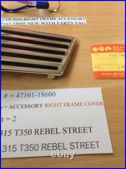 Suzuki T350 Nos Right Frame Accessory Pt No 47161-18600 With Parts Tag