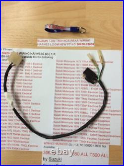 Suzuki T350 T500 Nos Rear Wiring Harness Loom New Pt 36620-15000 Now Obsolete