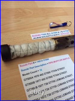 Suzuki T500 All Gt500 A + B Gt750 Jklmab Nos Baffle Large New Pt 14510-31000