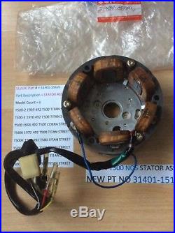 Suzuki T500 Nos Stator Assembly New With Parts Bag Pt No 31401-15121 Beautiful