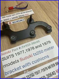 Suzuki TS250 1977 1979 NOS METER BRACKET 34950-30641 34950-30640 INC CUSHIONS