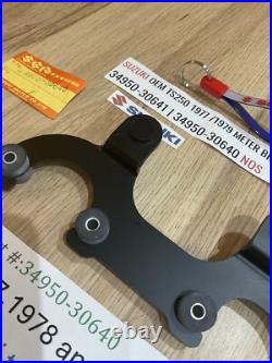 Suzuki TS250 1977 1979 NOS METER BRACKET 34950-30641 34950-30640 INC CUSHIONS