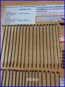 Suzuki Ts100 80-81 Ds100 78-81 Nos Front Spoke Set Pt 55320-48120 New With Tag