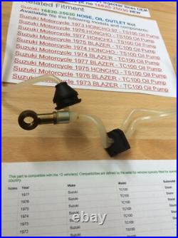 Suzuki Ts100 Tc100 Ts90 Tc90 Rv90 Nos Oil Hose / Pipe New Pt No 16820-25030