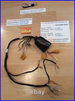 Suzuki Ts125 N Nos Rear Wiring Harness Loom New Pt No 36620-48001 With Parts Tag