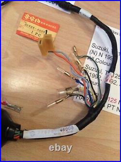 Suzuki Ts125 N Nos Rear Wiring Harness Loom New Pt No 36620-48001 With Parts Tag